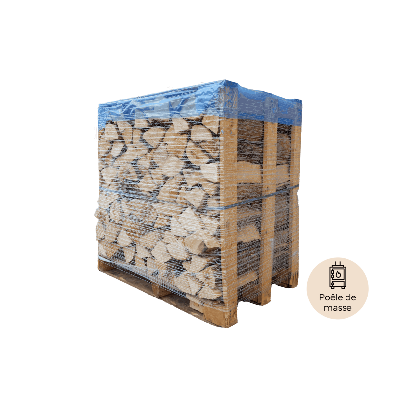 1-Stere Pallet of 33 cm Firewood – Specially for Masonry Heaters – Kiln-Dried – Ready to Use – Softwood & Hardwood