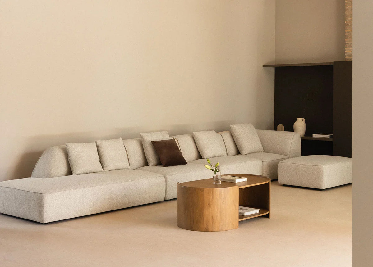 Cardea 4-Piece Modular Corner Sofa with Left Chaise &amp; Upholstered Ottoman
