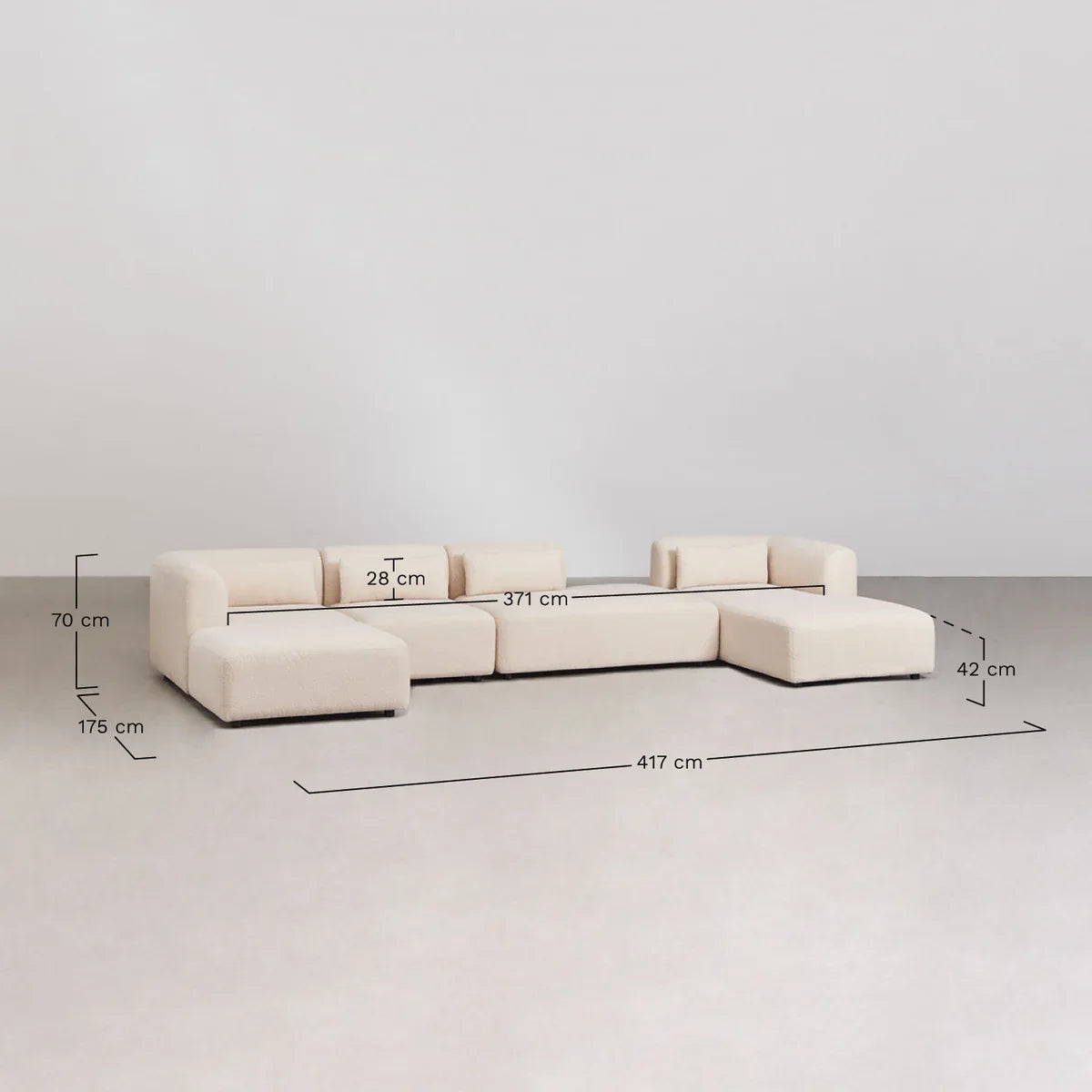 Fogler 4-Piece Modular Sofa with Chaise and Ottoman