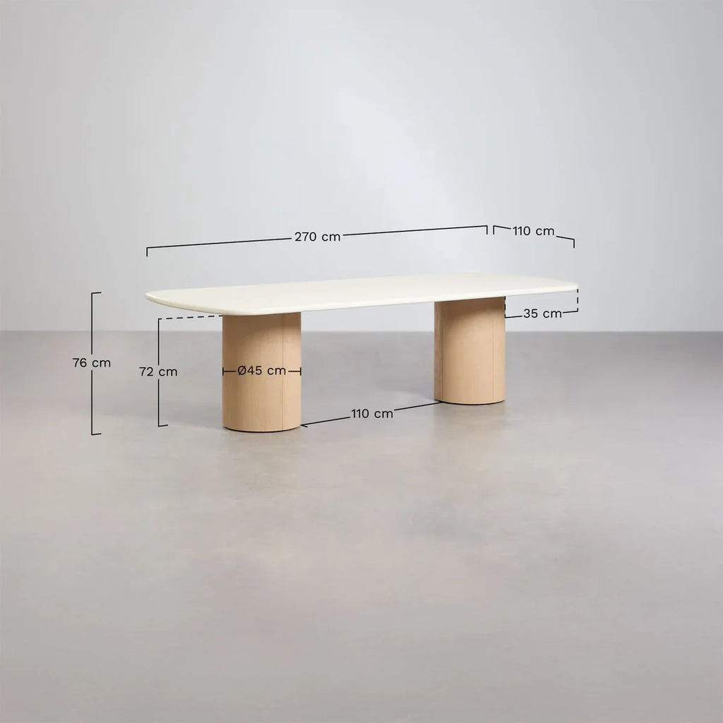 Sharpay 270 x 110 cm Rectangular Dining Table Set with 2 Benches