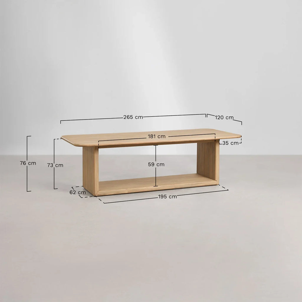 Siena Rectangular Garden Table 265x120 cm in Acacia Wood